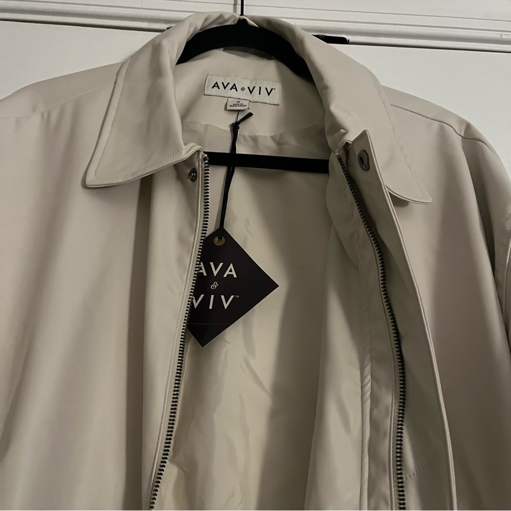 🔥NWT🔥 SZ 1X Plus Size Faux Leather Bomber Jacket - Ava & Viv